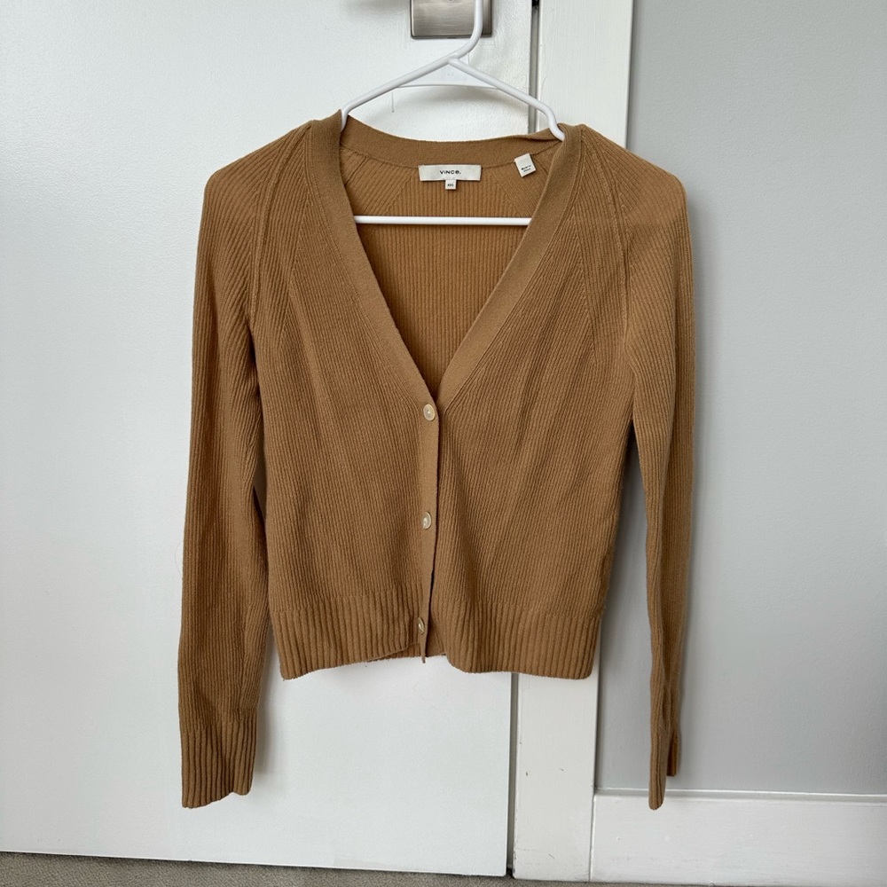 Vince Ribbed Raglan Cardigan - Light Dune - Picture 2 of 5
